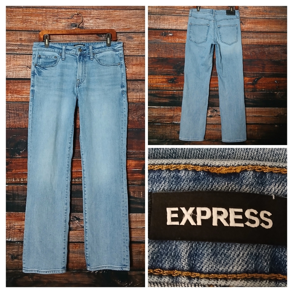 Express Jeans Mens 30X30 Straight Leg Blue Denim Stretch